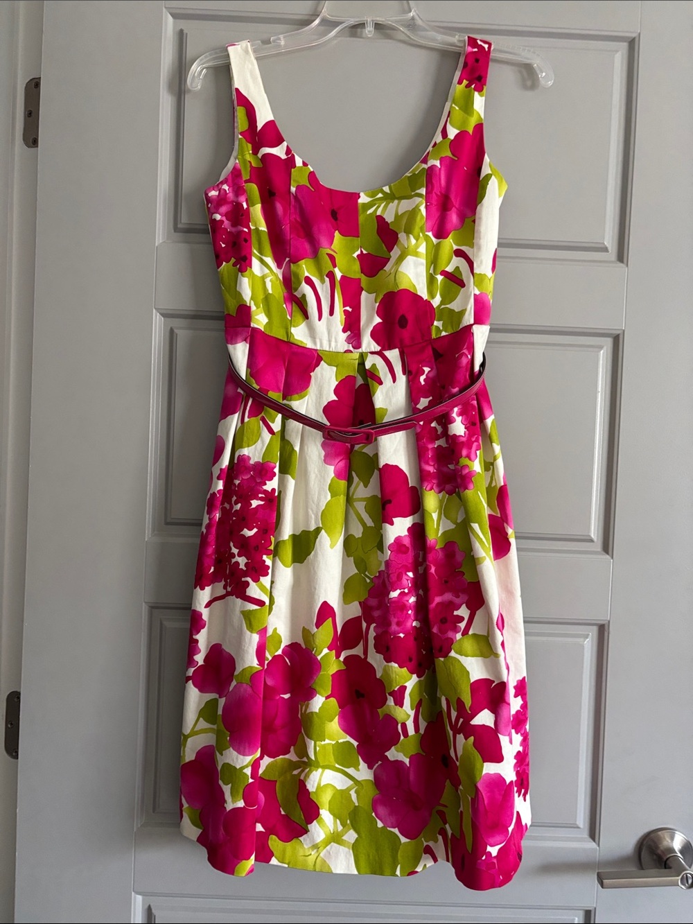 Jessica Howard Dress with Pink & Lime Floral Print- see imperfections